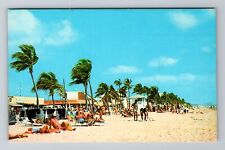 Hollywood Beach FL-Florida, People On The Beach, Antique Vintage c1986 Postcard picture