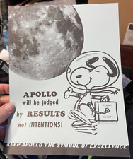 Vintage NASA Snoopy Apollo Space Poster Excellent Condition Small 10.5