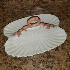 Vtg Fitz & Floyd Divided Ceramic Porcelain Dual Clam Shell Serving Candy Dish picture