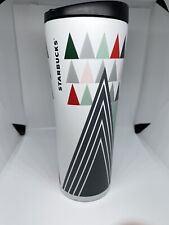 STARBUCKS NEW 2017 HOLIDAY SS TUMBLER w/ sipping LID 12 oz MORDEN TREES with TAG picture