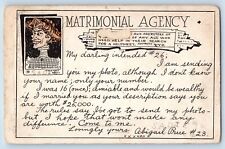 Des Moines Iowa IA Postcard Matrimonial Agency Ugly Woman 1912 Antique Posted picture