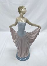 Lladro The Dancer Ballerina Ballet Porcelain Figure 5050 Spain Pink Blue Dress picture