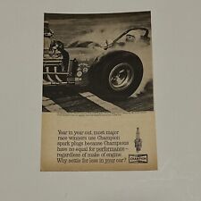 Vintage 1964 Print Ad Champion Spark Plugs NHRA Top Fuel Dragster picture