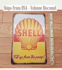 Retro Shell Sign Metal Shell Gas Station Sign Tin Shell Sign Shell Garage Shop picture