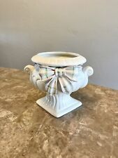Vintage Kaldun & Bogle Hand Painted Ceramic Plaid Bow Vase picture