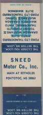 Matchbook Cover - Ford Dealer - 1975 Sneed Motor Co Pontotoc, MS picture