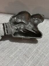 Antique Vintage Pewter Ice Cream Mold Beaver Hinged picture