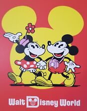 Disney Parks 11 x14 Retro WDW Mickey & Minnie Walking Poster Print New  picture