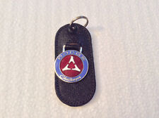 Vintage Leather Car Keychain Vintage key ring key fob Dodge Challenger/Red NOS picture