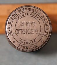 Antique TALLAHASSEE FL Florida Chapter No 1 RAM MASONIC PENNY Stamping Die TP520 picture
