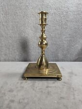 Vintage Brass Square Bottom Candlestick Holder  8.5” Tall picture