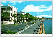 South Carolina Charleston East of High Battery Vintage Postcard Continental picture