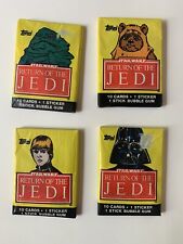 (4) SEALED VINTAGE TOPPS STAR WARS RETURN OF THE JEDI WAX PACKS LOT CARDS 1983 picture