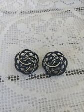 2 Vintage Buffed Celluloid Riticulated Buttons 7/8