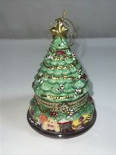 Musical Christmas Tree w/Moving Train Ornament Tested And Working picture