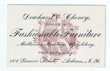 RARE Advertising Victorian Trade Card 1880 Dewhurst & Cheney Furniture Auburn NY picture