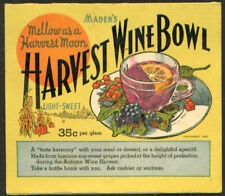 Mader's Harvest Wine Bowl Tent Card 1948 picture