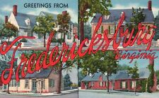 Vintage Postcard 1958 Greetings From Fredericksburg Virginia Buildings Landmarks picture