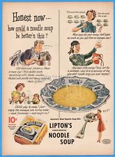 1944 Lipton's Noodle Soup America's Most Popular Soup Mix 1940s Kitchen Decor Ad picture