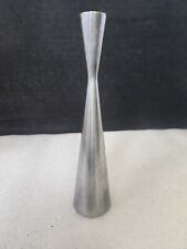 Vintage Pewter Bud Vase Candle Holder Silver Tone Decor 10⅜