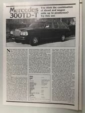 MBArt34 Article Mercedes Benz 300TD-T Wagon May 1981 1 page picture