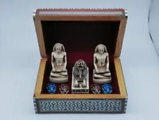Unique Egyptian Ancient Antique Art Seashell Box Handmade Wood Natural Seashell picture