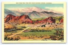 Postcard Pikes Peak from Mesa Near Colorado Springs Colorado CO picture