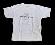 VTG Walt Disney World Mickey Mouse Embroidered T Shirt EUC Size L Large Rainbow picture