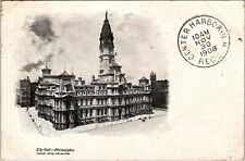 Vintage Postcard  City Hall Philadelphia Pennsylvania 1908 Black and White picture