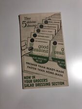 Vintage 1950s Good Seasons Salad Dressing Mix Recipe Brochure Advertising picture
