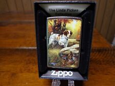 LINDA PICKEN BRITTANY SPANIEL HUNTING DOG QUAIL ZIPPO LIGHTER MINT IN BOX picture
