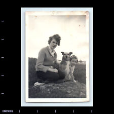 Vintage Photo GIRLS WITH DOG 1962 picture