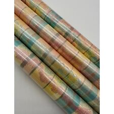 Vintage Gift Wrapping Paper Rolls Abstract Pastel Stripes Southwestern NOS picture