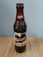 Vintage Mason’s Root Beer Brown 8 fl oz 1955 Anchor Hocking bottle amber glass  picture