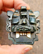 Pre Columbian Jaguar Mask Jade Pendant MONTE ALBAN ZAPOTEC Mexico Mexican Maya picture