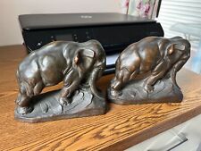 pair KBW Kathodian Bronze Works elephant bookends ca 1920 picture