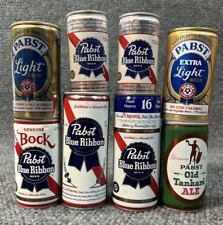 Pabst Blue Ribbon Vintage Beer Cans Lot Milwaukee EMPTY Extra Light Old Tankard picture