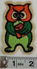 Vintage Wise Owl with a Book. Embroidery cloth Patch. picture