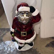 Kringle Express Illuminated Black Santa with Christmas Presents picture