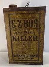 Vintage E Z Bos Fly & Insect Killer Gal. Can H.J. Smith Co. Super Rare Utica NY picture