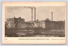 Douglas Starch Works Cedar Rapids Iowa Bridge Ad buying Foto VTG c1919 Postcard picture