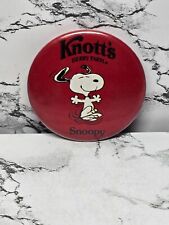 Vintage Knott's Berry Farm Peanuts Happy Snoopy Pinkback Button 1.75