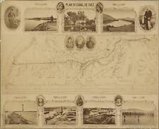 c. 1860's Suez Canal Plan Egypt Albumen Photo by Sarolidis, Zangaki & Freres picture