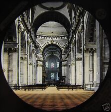 HAND COLOURED Glass Magic Lantern Slide ST PAULS CATHEDRAL NAVE C1890 LONDON  picture