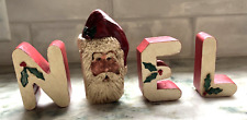 Vintage NOEL Kurt S Adler Folk Art  Santa Christmas Blocks Spell Out picture