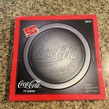 Coca Cola 13”  Frosted Glass Round Serving Plate Platter #3947 With Box picture