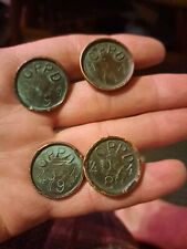 4 Rare Brass Spikes O P P D Omaha Public Power District Pole Markers  picture