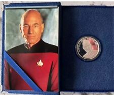 Star Trek Next Generation Captain Picard .999 Proof 1 Troy Oz Silver Coin 1992 picture