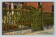 New Orleans LA-Louisiana, Corn Fence, Antique, Vintage Souvenir Postcard picture