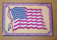 Antique 1910 America Flag Tobacco Flannel Felt Cigarette Premium 48 Star 15